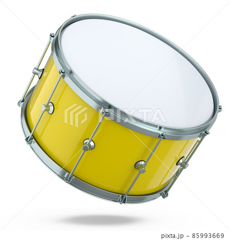 Realistic drum on white background. 3d render concept of musical instrument, drum machine. 85993669