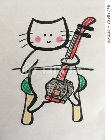 二胡を弾く猫 85993746