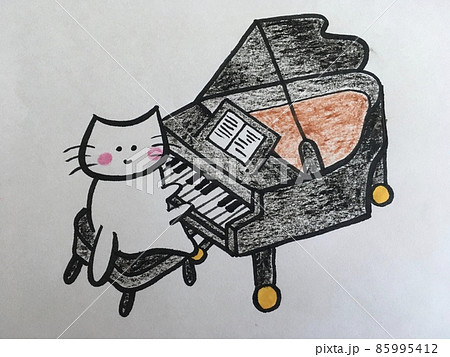 グランドピアノを弾く猫 グランドピアノを弾く猫 85995412