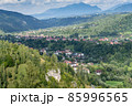 Mountain rural landscape with summer colors In the Romanian village 85996565