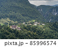Mountain rural landscape with summer colors In the Romanian village 85996574