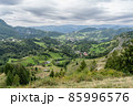 Mountain rural landscape with summer colors In the Romanian village 85996576