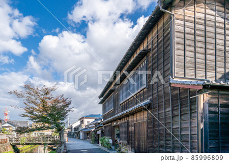 佐原の町並み　小野川沿いの町屋　樋橋 85996809