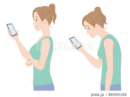 スマホ首の女性 86000166