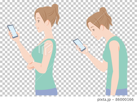 有智能手機脖子的女性 86000166