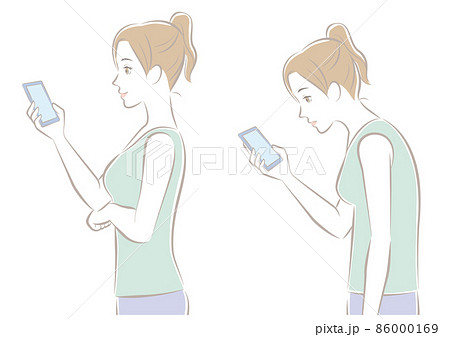 スマホ首の女性 86000169