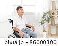 車椅子に座る高齢者男性 86000300