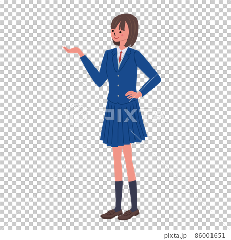 Illustration of a girl in uniform, high school student, junior high school student Illustration of a girl in uniform, high school student, junior high school student 86001651