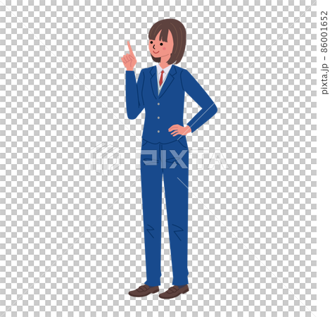 穿著褲子式製服的女孩的插圖高中初中生 86001652