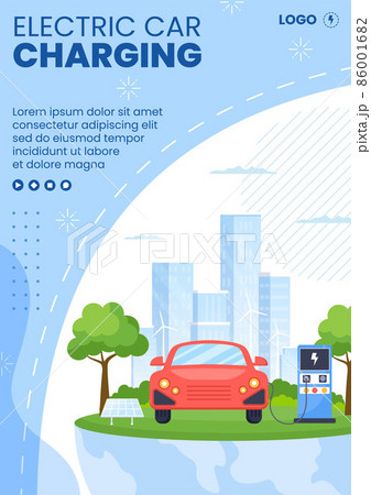 Charging Electric Car Batteries Flyer Template Flat Illustration Editable of Square Background Suitable for Social Media or Web Internet Ads Charging Electric Car Batteries Flyer Template Flat Illustration Editable of Square Background Suitable for Social Media or Web Internet Ads 86001682