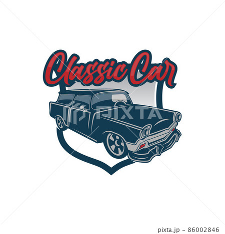 Classic/vintage car vector design inspiration. Auto car logo design template. Classic vehicle symbol logotype. A classic car symbol silhouette. Vintage car simple line art logo. Classic/vintage car vector design inspiration. Auto car logo design template. Classic vehicle symbol logotype. A classic car symbol silhouette. Vintage car simple line art logo. 86002846