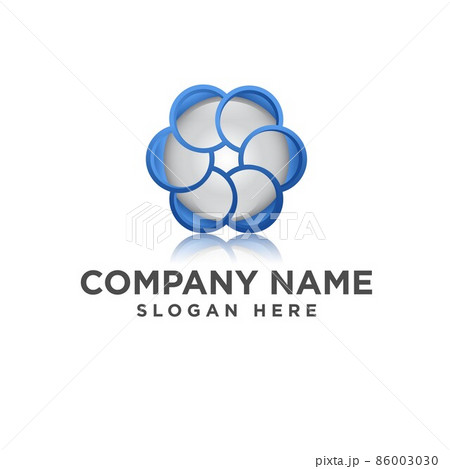 Technology orbit web rings logo design. Vector circle ring logo design 86003030