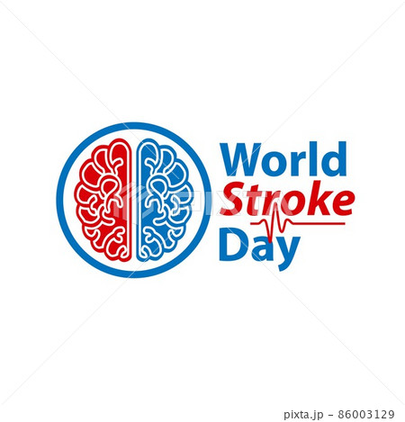 World stroke day design. Vector concept for banners or posters in flat style. Human head in profile view and text template World stroke day design. Vector concept for banners or posters in flat style. Human head in profile view and text template 86003129