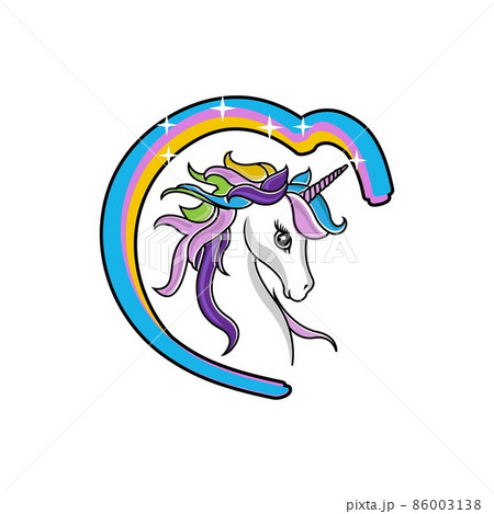 Create your own unicorn - big vector collection. Unicorn constructor. Cute unicorn face 86003138