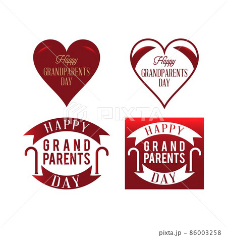 Happy Grandparents day typographic emblems, logo set. Happy Grandparents day typographic emblems, logo set. 86003258