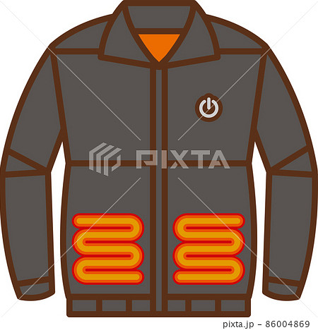 黒色の電熱ジャケットのイラスト 86004869