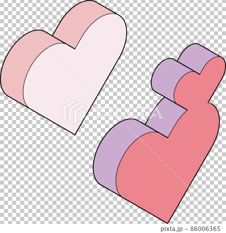 A heart icon with a simple right-sided isometric style main line that can be used for schedule management. 86006365