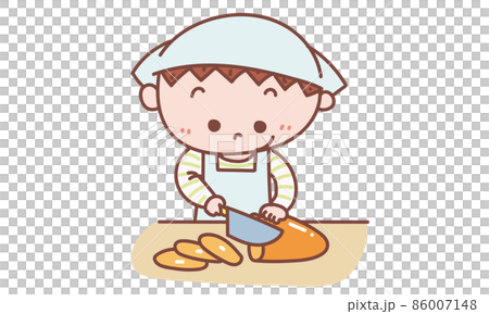人参を切る子ども 人参を切る子ども 86007148