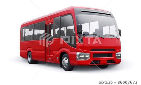 Small bus for urban and suburban for travel. Car with empty body for design and advertising. 3d illustration 86007673