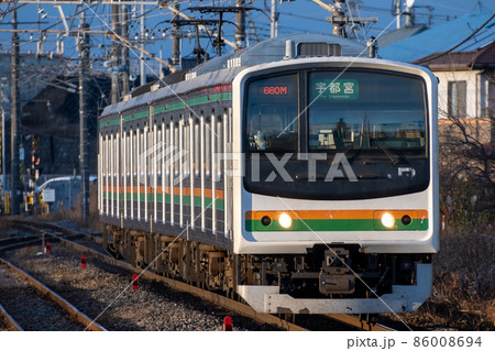 宇都宮線205系湘南色電車メルヘン顔 宇都宮線205系湘南色電車メルヘン顔 86008694