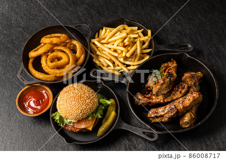 ハンバーガーセット American fast food hamburger ハンバーガーセット American fast food hamburger 86008717
