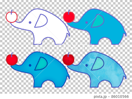Simple cute elephant with apple Simple cute elephant with apple 86010566