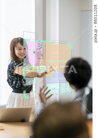 不動産 間取り 5G導入 VRデバイス 宅地建物取引士 空中ディスプレイ 対面 不動産 間取り 5G導入 VRデバイス 宅地建物取引士 空中ディスプレイ 対面 86011208