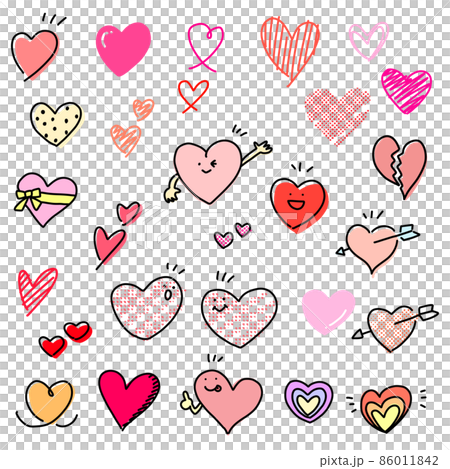 Heart mark Rough handwriting Various heart mark set colors Heart mark Rough handwriting Various heart mark set colors 86011842