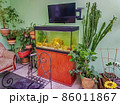 Interior of a green meeting room in a modern office 86011867