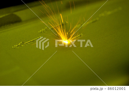 3D printer printing three-dimensional object from metal powder. 86012001