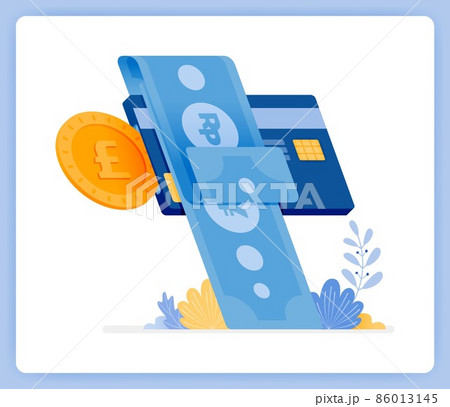 vector illustration of instant monthly credit card bill payments. financial loans. Vector illustration set isolated on white background and can used for landing pages, websites, posters, mobile apps 86013145