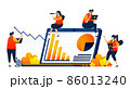 People meeting company performance with financial charts and graph reports. Vector illustration concept can be use for landing page, template, ui ux, web, mobile app, poster, banner, website, flyer 86013240