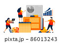 Workers search company data in the work folder and analyze performance growth. Vector illustration concept can be use for landing page, template, ui ux, web, mobile app, poster, banner, website, flyer 86013243