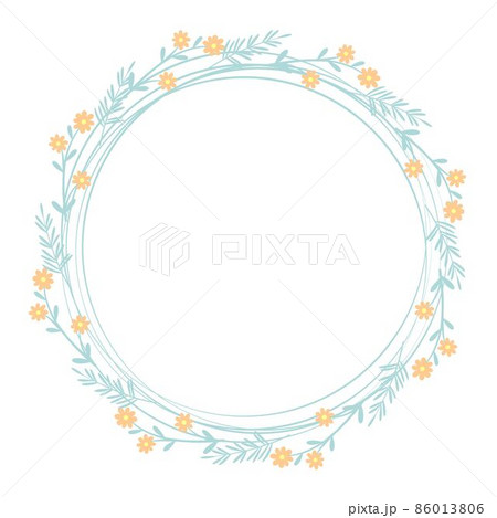 Round spring flower wreath isolated Round spring flower wreath isolated 86013806