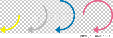 Thin round arrow set_colorful - Stock Illustration [86013823] - PIXTA