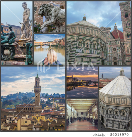Collage of photos of the sights of Florence. Italy. Collage of photos of the sights of Florence. Italy. 86013970