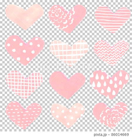 水彩で描いたハートのイラスト 86014669