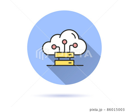 Data center icon with long shadow for graphic and web design. Data center icon with long shadow for graphic and web design. 86015003