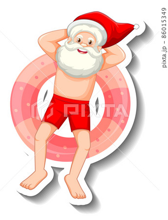 Santa Claus on inflatable swimming ring 86015349