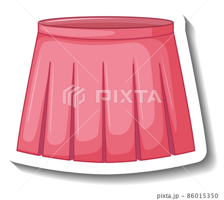 Pink pleated skirt in cartoon style 86015350