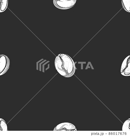 Seamless pattern of white coffee beans. Vector Seamless pattern of white coffee beans. Vector 86017676