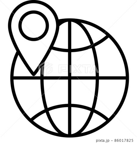 Globe Location Outline Icon Vector 86017825