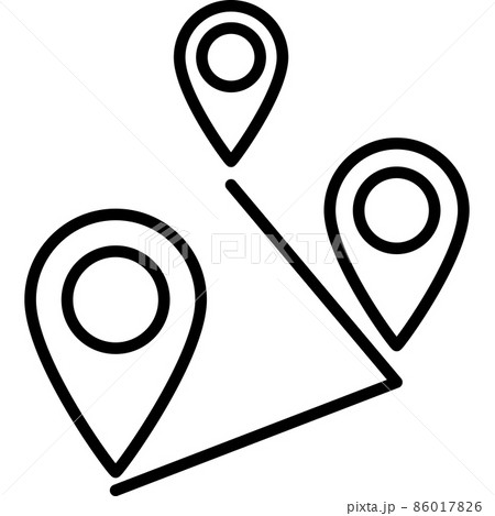 Travel Route Location Outline Icon Vector 86017826