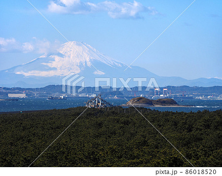 富津岬と富士山 富津岬と富士山 86018520
