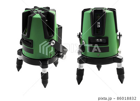 Laser level in different angles on a white background Laser level in different angles on a white background 86018832
