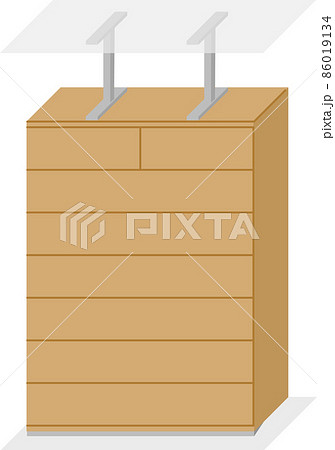 地震対策で家具を固定する_斜めから 地震対策で家具を固定する_斜めから 86019134