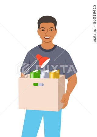New worker joins a team. New job opportunity concept. Young black man got a job for his career development. Happy employee got a promotion. Flat vector illustration. Professional growth for youth New worker joins a team. New job opportunity concept. Young black man got a job for his career development. Happy employee got a promotion. Flat vector illustration. Professional growth for youth 86019415