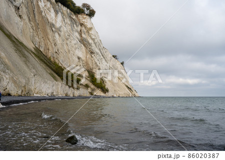 Beautiful chalk cliffs at Mons Klint in Denmark Beautiful chalk cliffs at Mons Klint in Denmark 86020387