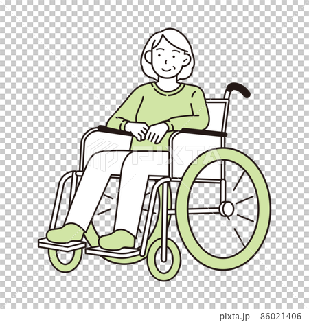 Senior women riding a wheelchair 86021406