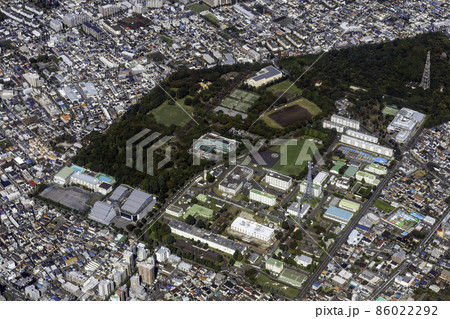 府中の森公園付近を空撮 86022292